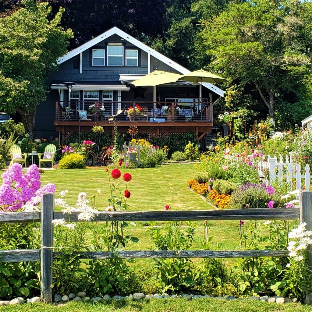 cottage style bungalow and garden