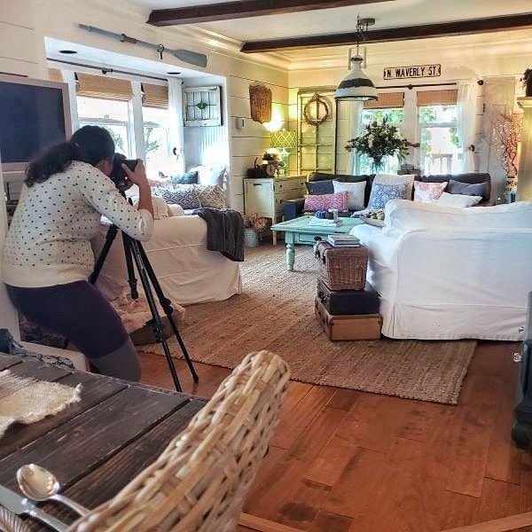 photographer taking pictures of the living room