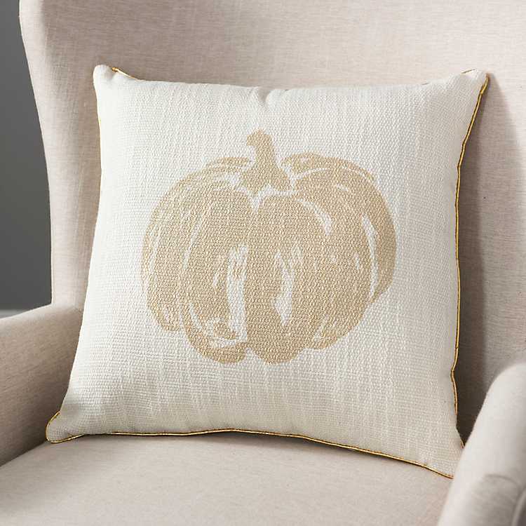 metallic pumpkin pillow