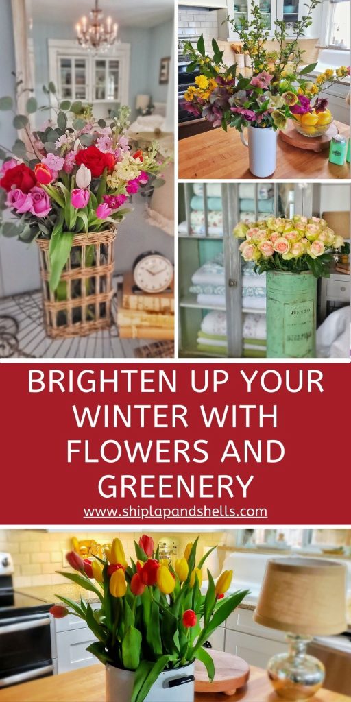 Create a  Bright and Warm Winter Space by Adding Flowers and Greenery