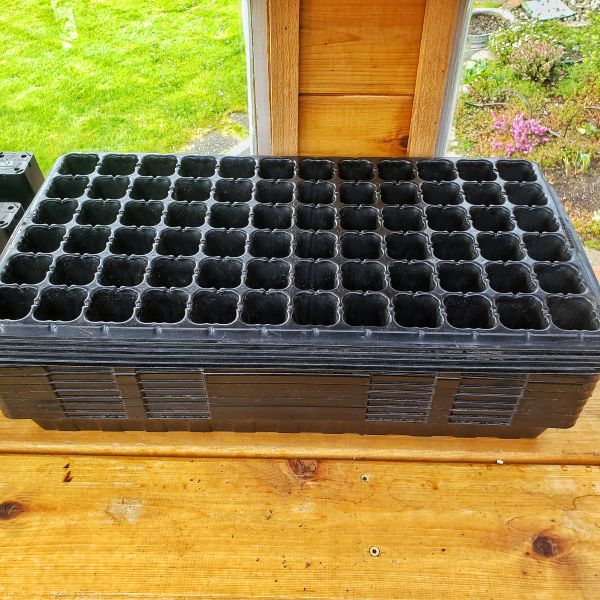 empty seed cell trays