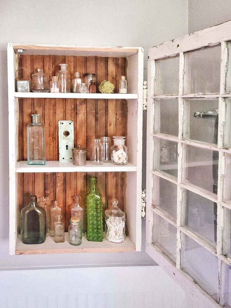 vintage window cabinet project