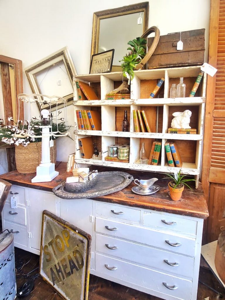 white vintage cabinet buffet and cubby
