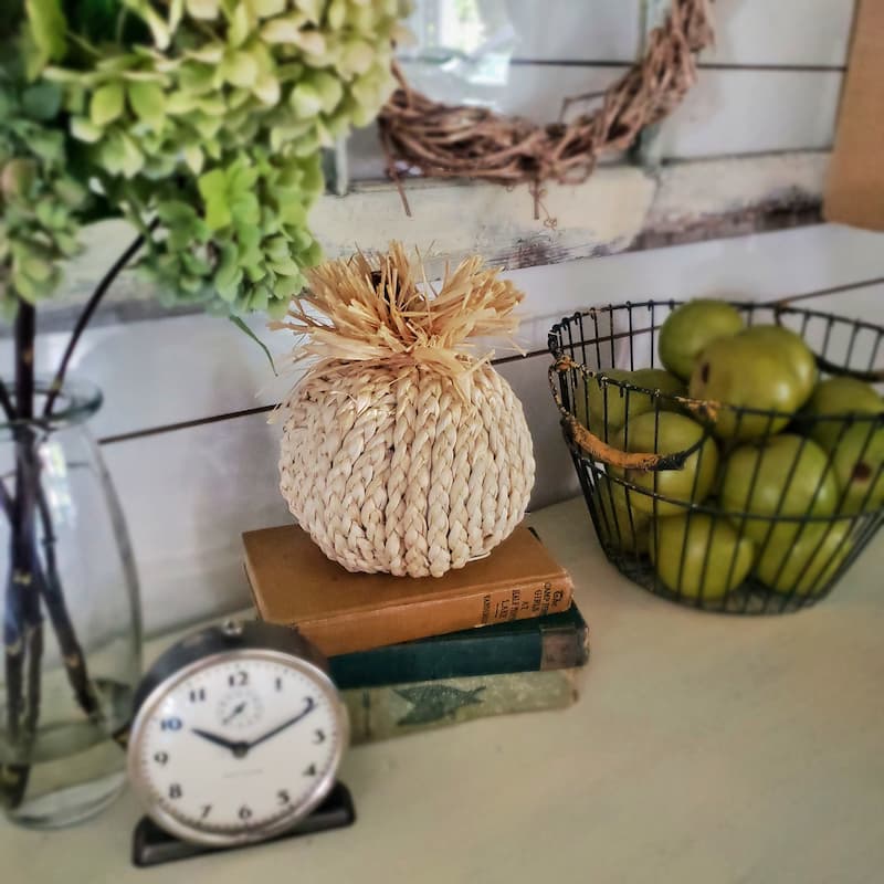 Transition Your Home Decor From Summer To Fall: woven cream pumpkin