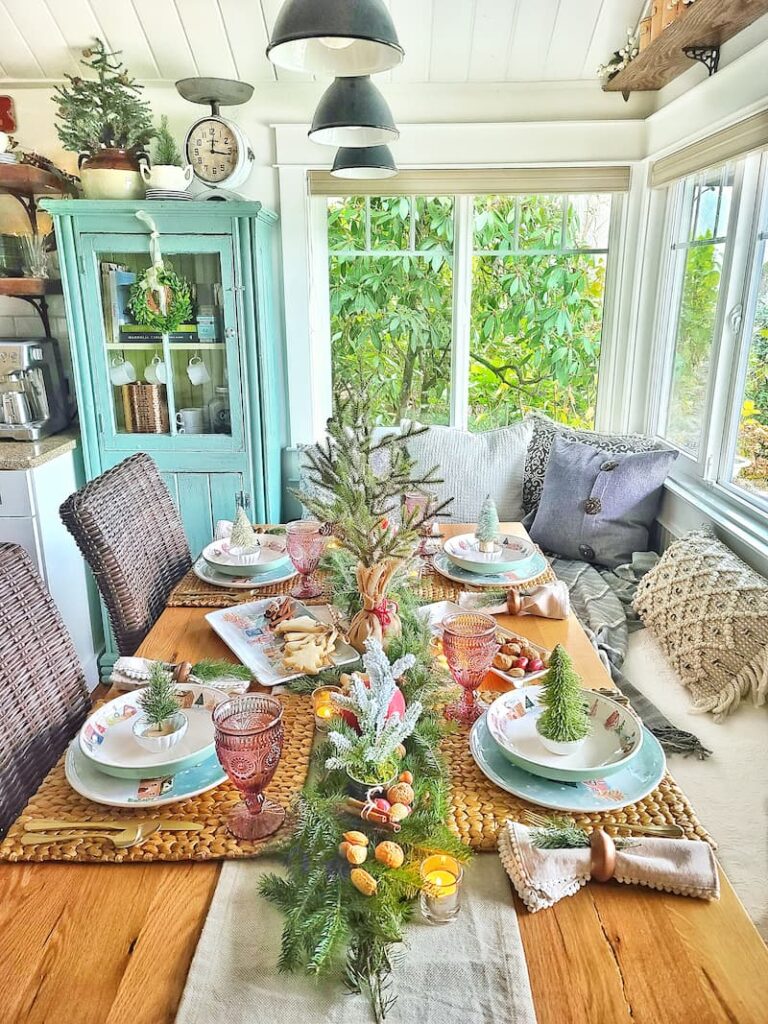 Christmas cottage tablescape
