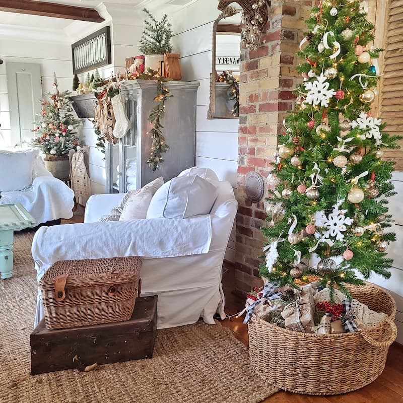 Christmas cottage tour in living room