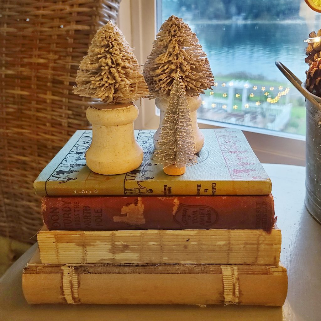 vintage books and trees
