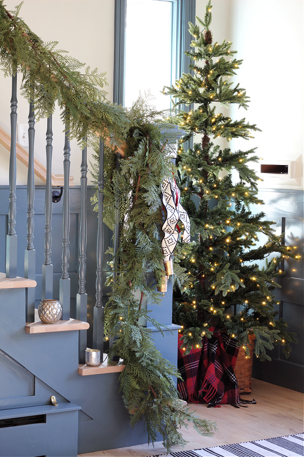 Christmas tree and garland