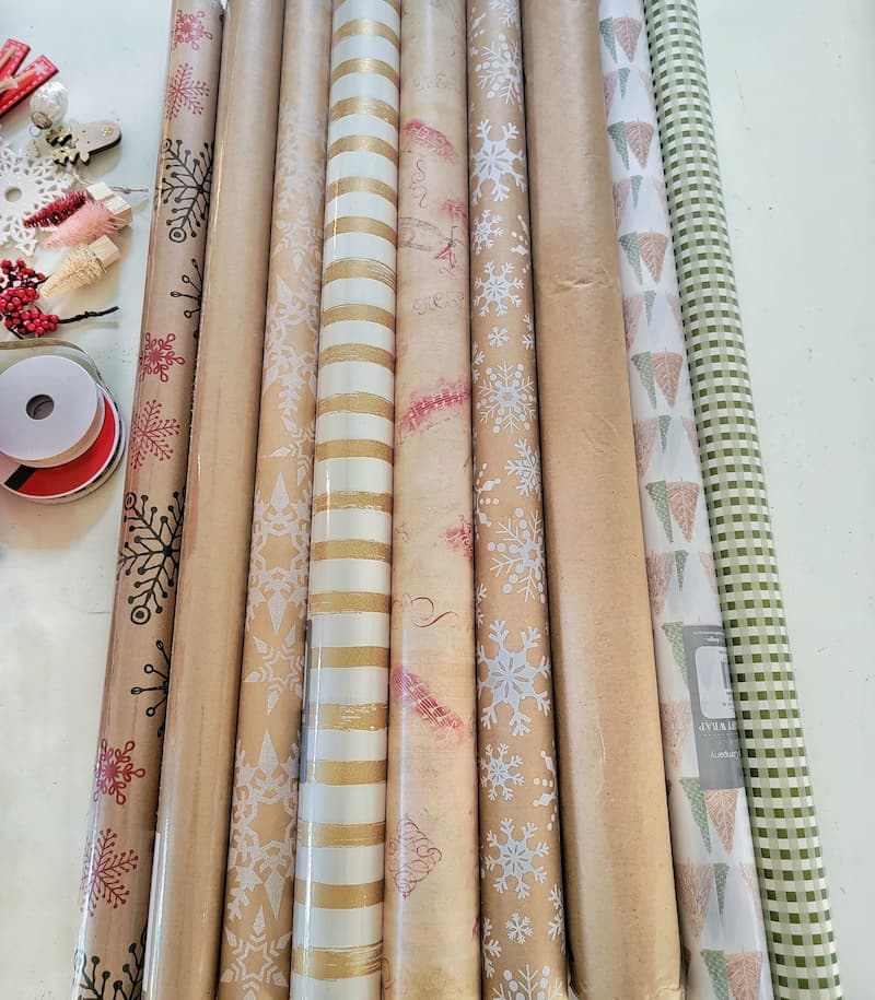 assortment of wrapping paper