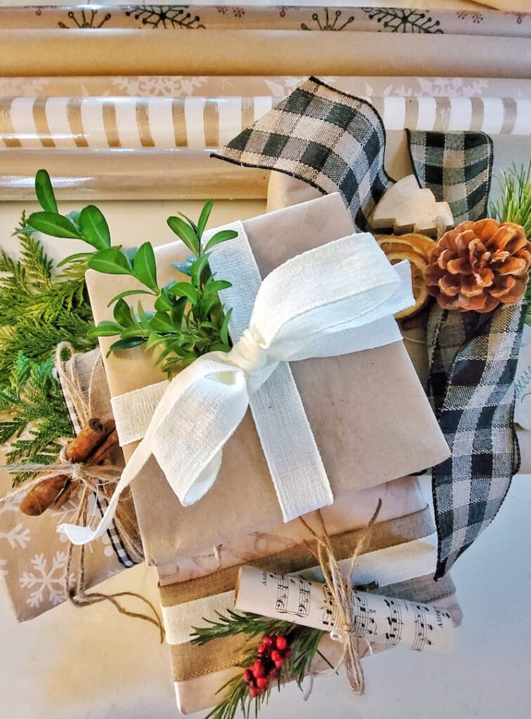 planning ahead for Christmas decor - wrapped gift