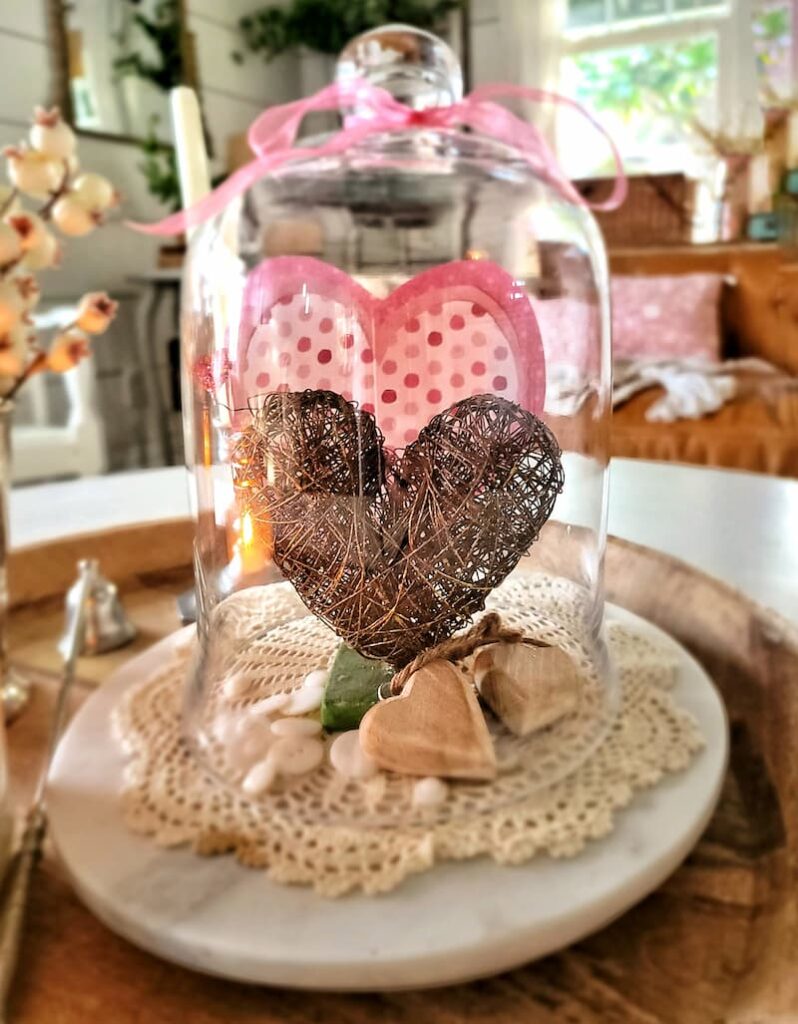  Valentines cloche with hearts