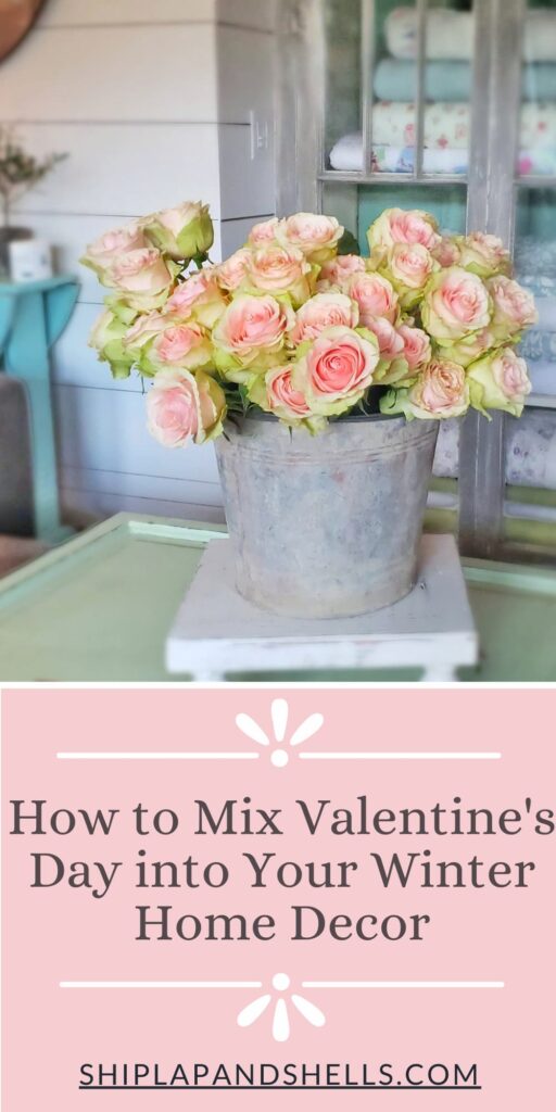 mixing valentines day and winter decor | using silver and pink decor