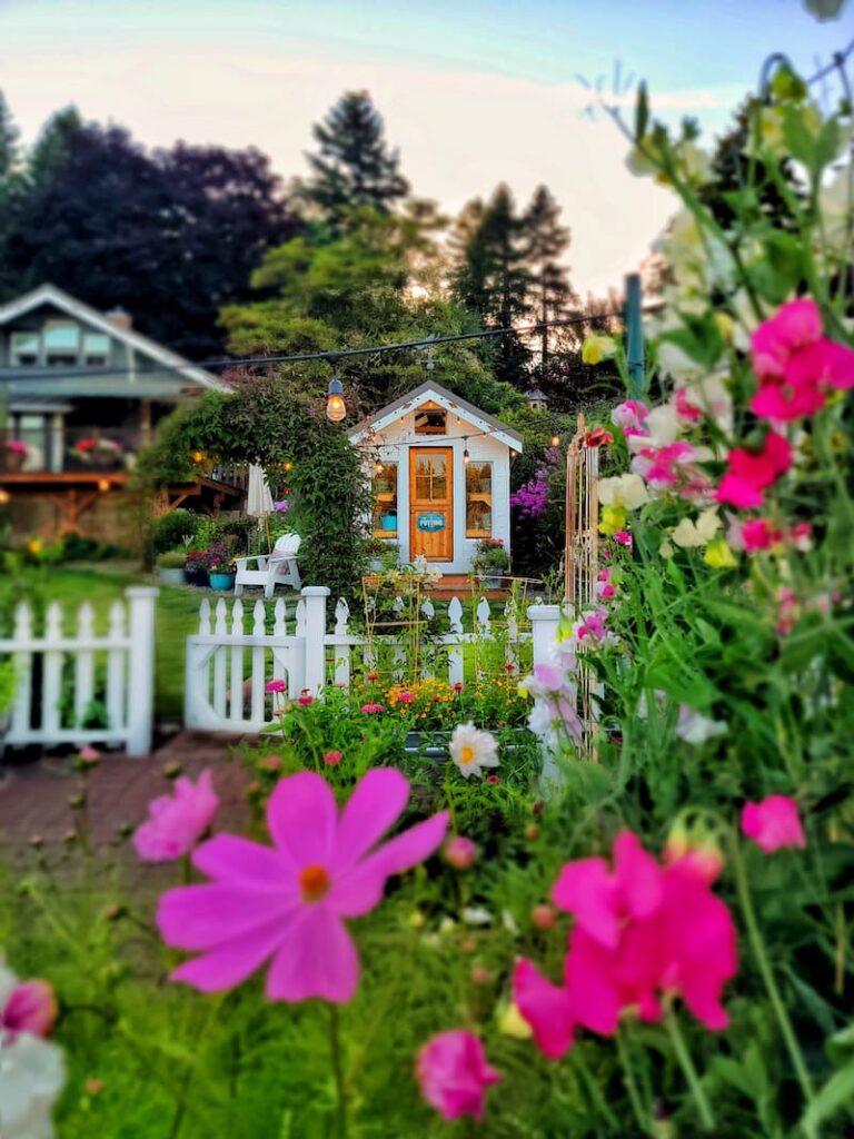 greenhouse and cut flower garden
