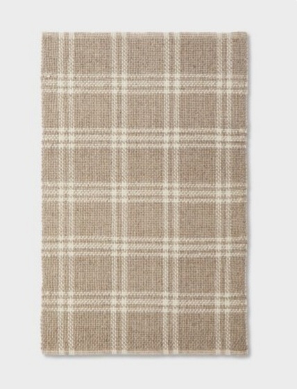 wool cotton plaid rug
