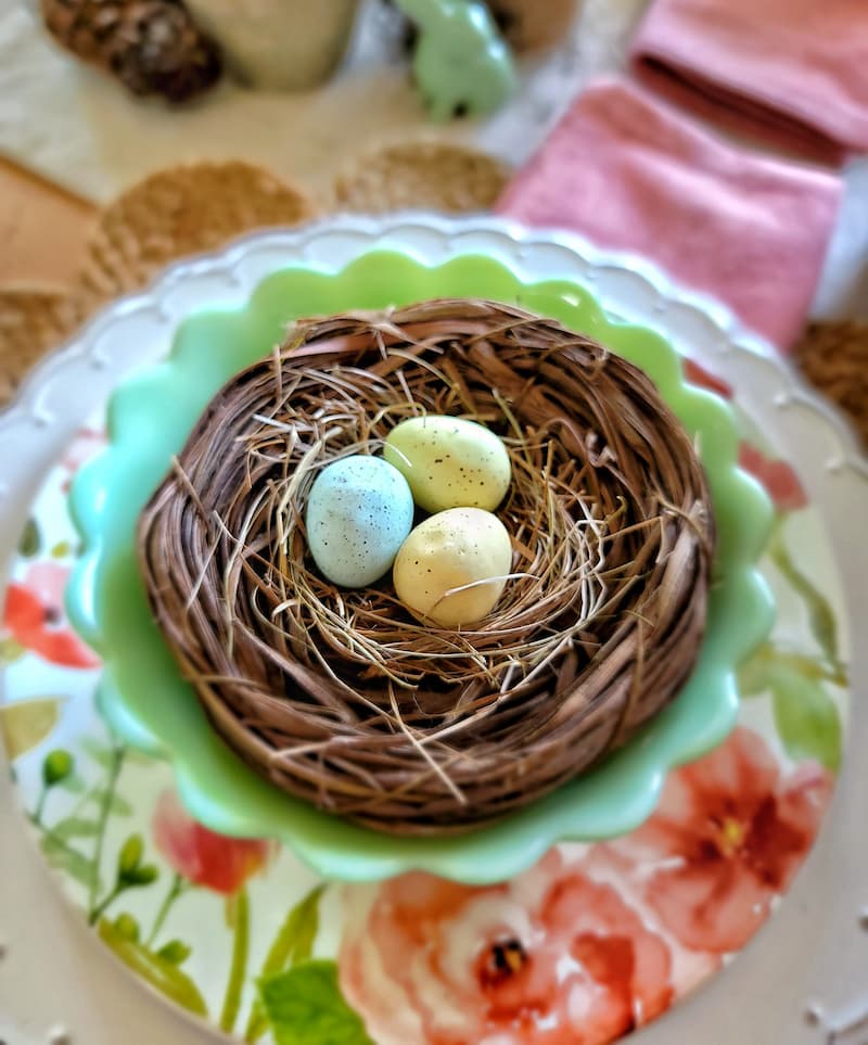 decorative nest with eggs
