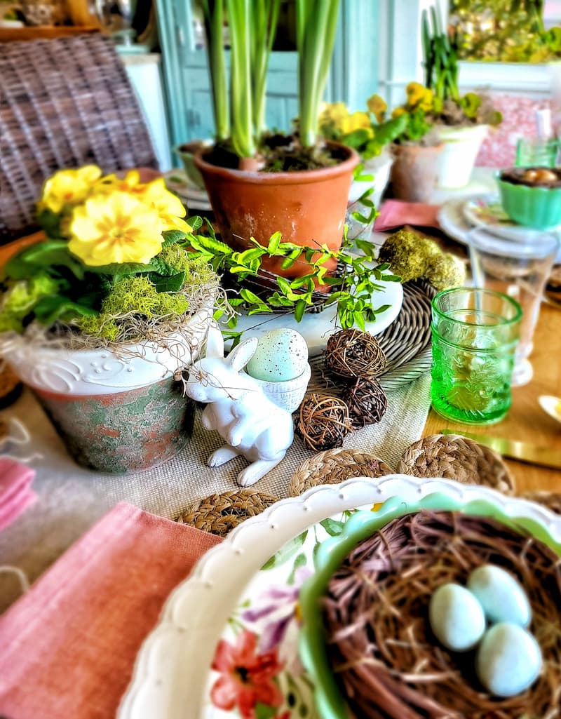 spring garden party tablescape