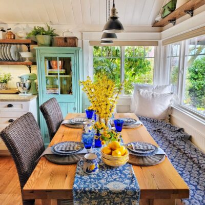 Create a Blue and Yellow Bright and Colorful Table for Spring