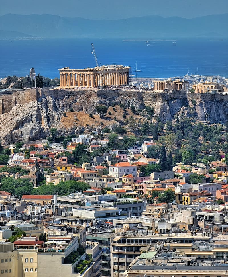 view of the Acropolis in Athens, Greece