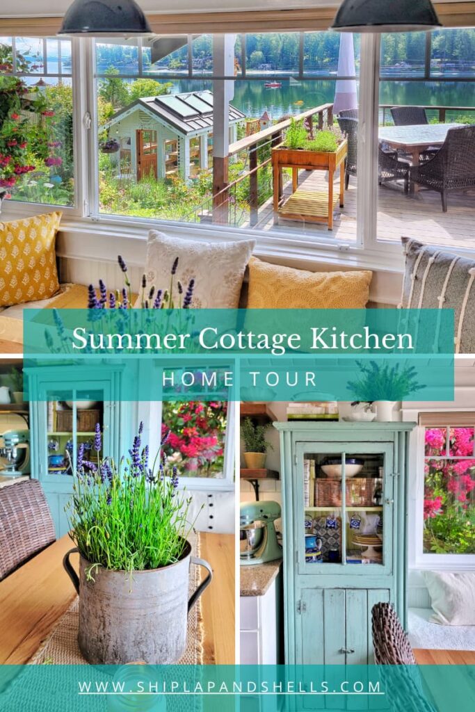 summer cottage kitchen home tour graphic