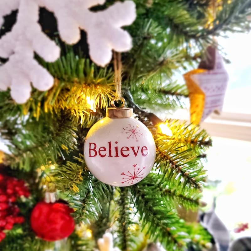 believe Christmas ornament