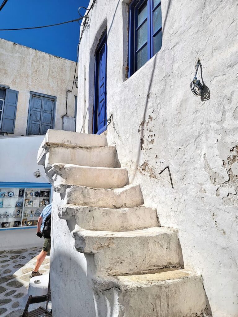 stairs in Mykonos, Greece - trip to Italy and Greece
