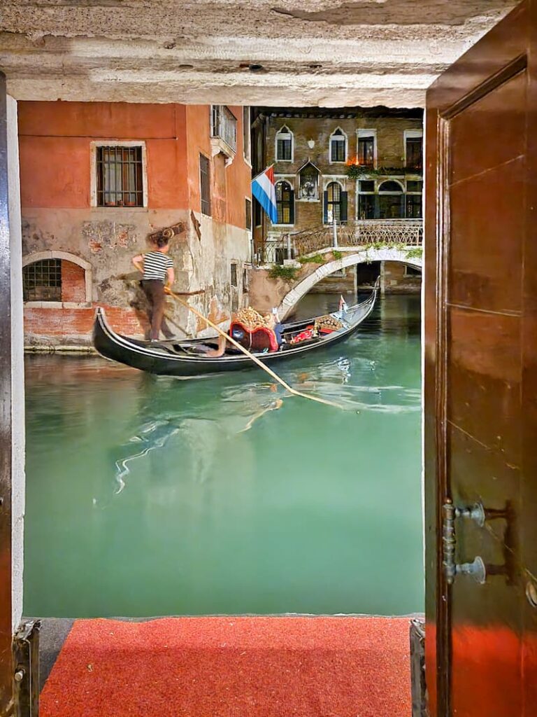 canals and gondola in Venice, Italy