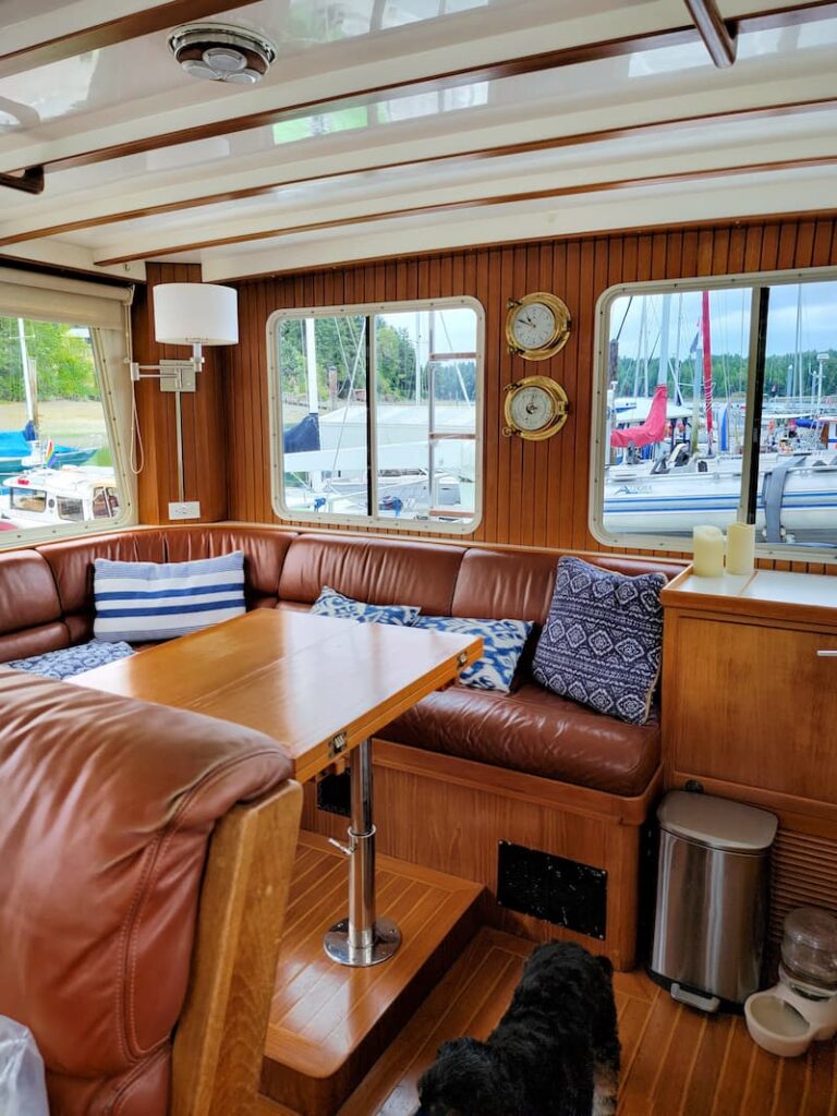 interior of boat pilothouse