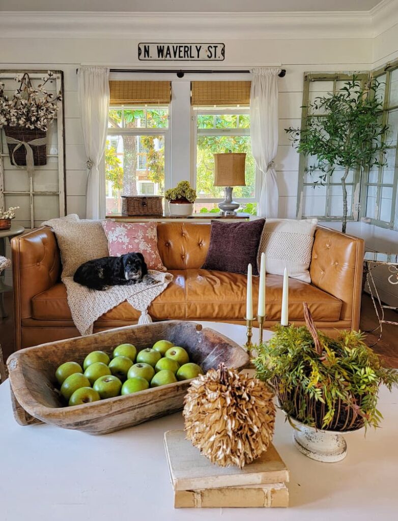 fall decor in living room