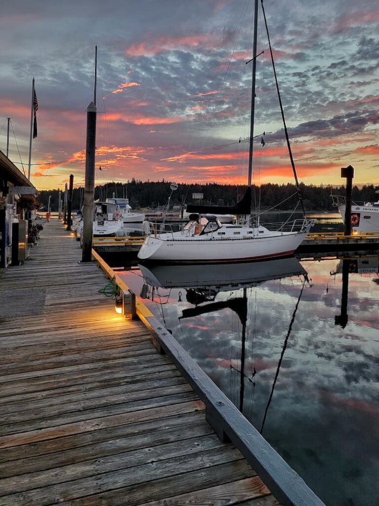 sunrise view of the marina