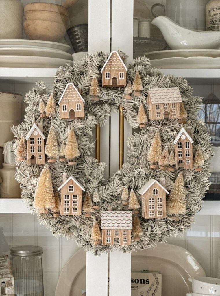 Christmas village wreath