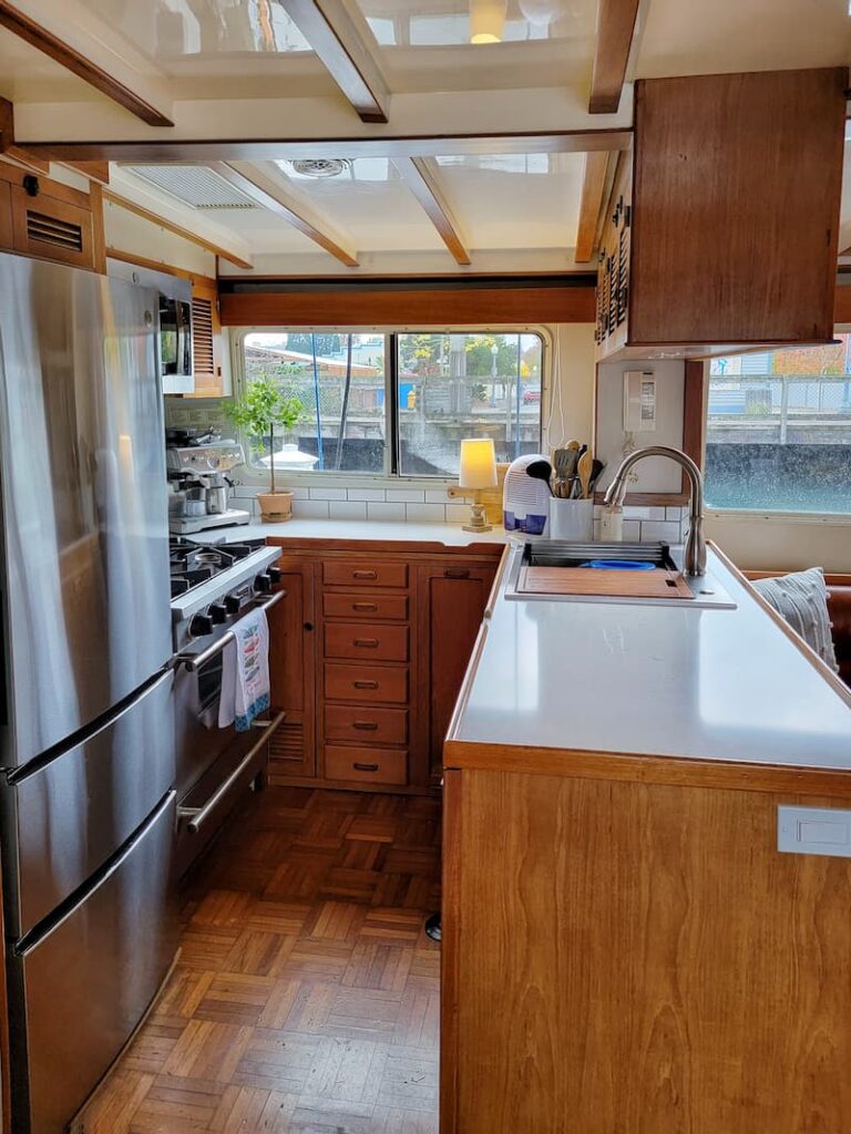  interior boat tour: galley