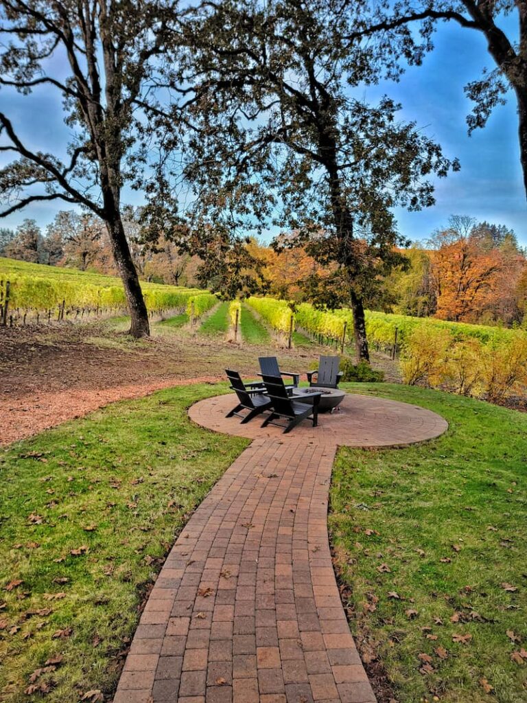 outdoor seating area with firepit