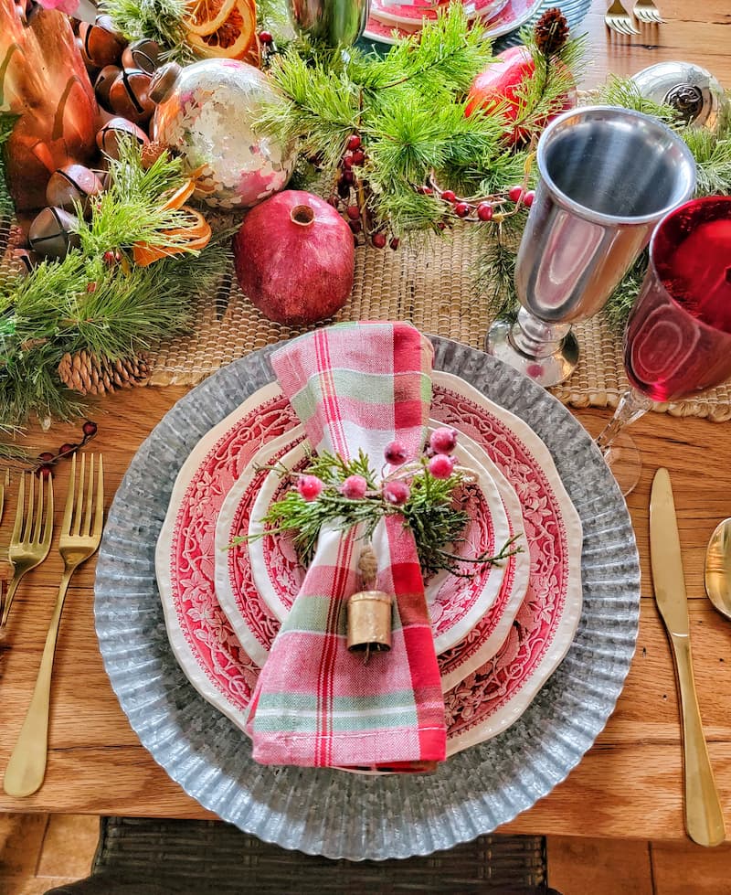 Holiday tablescape placesetting