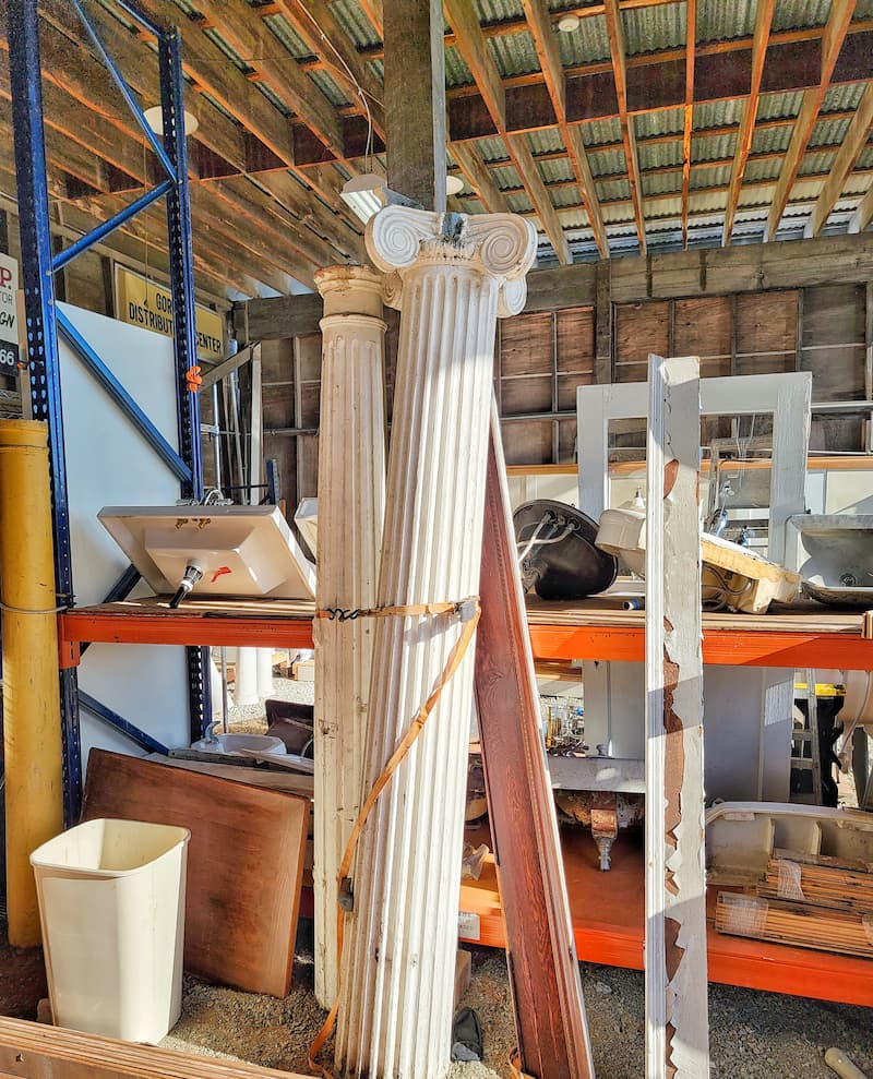 columns from architectural salvage yard