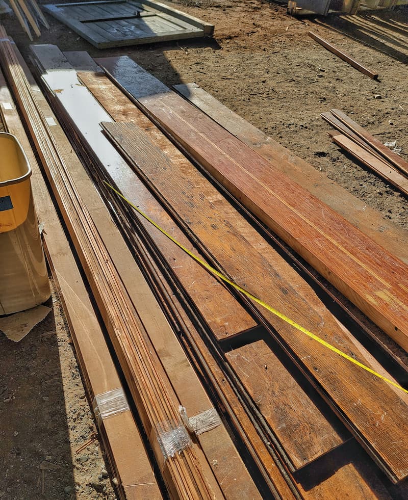 cedar planks from architectural salvage yard