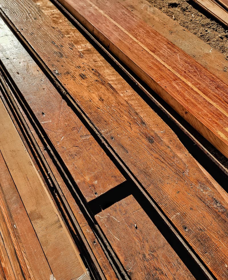 cedar planks from architectural salvage yard