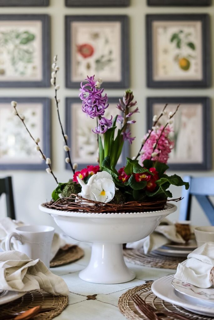 easy cottage style Easter table decorating ideas