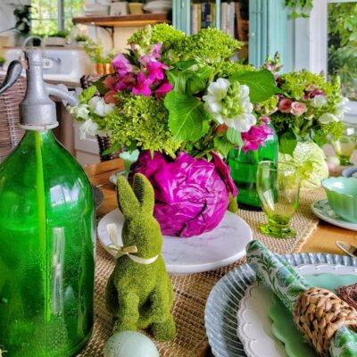 Creating An Enchanting Easter Centerpiece Using Flowers and Cabbage