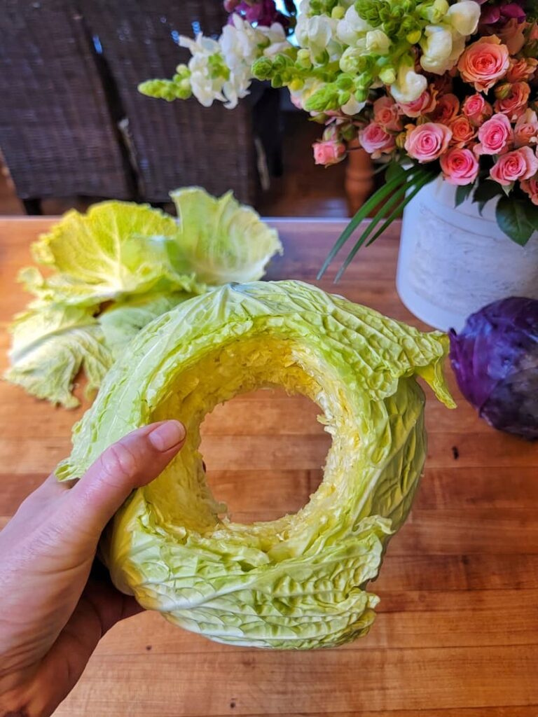cabbage hollowed out in the center