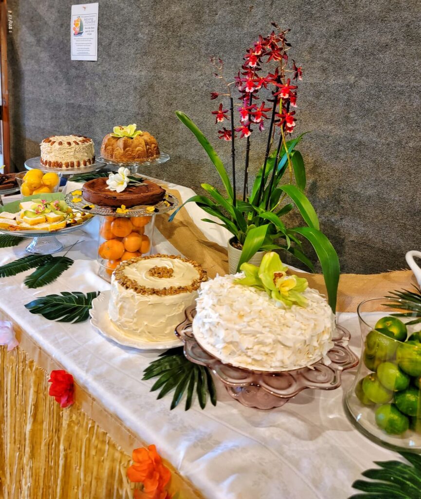 dessert table at the auction