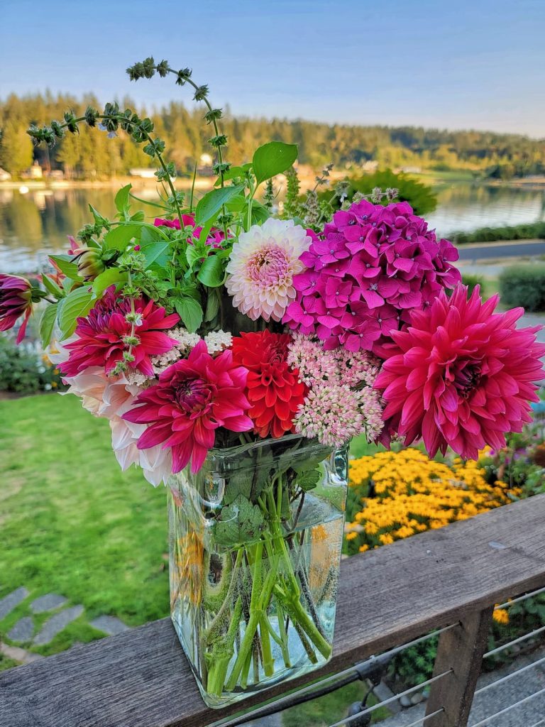 summer flower arrangement from the cut flower garden