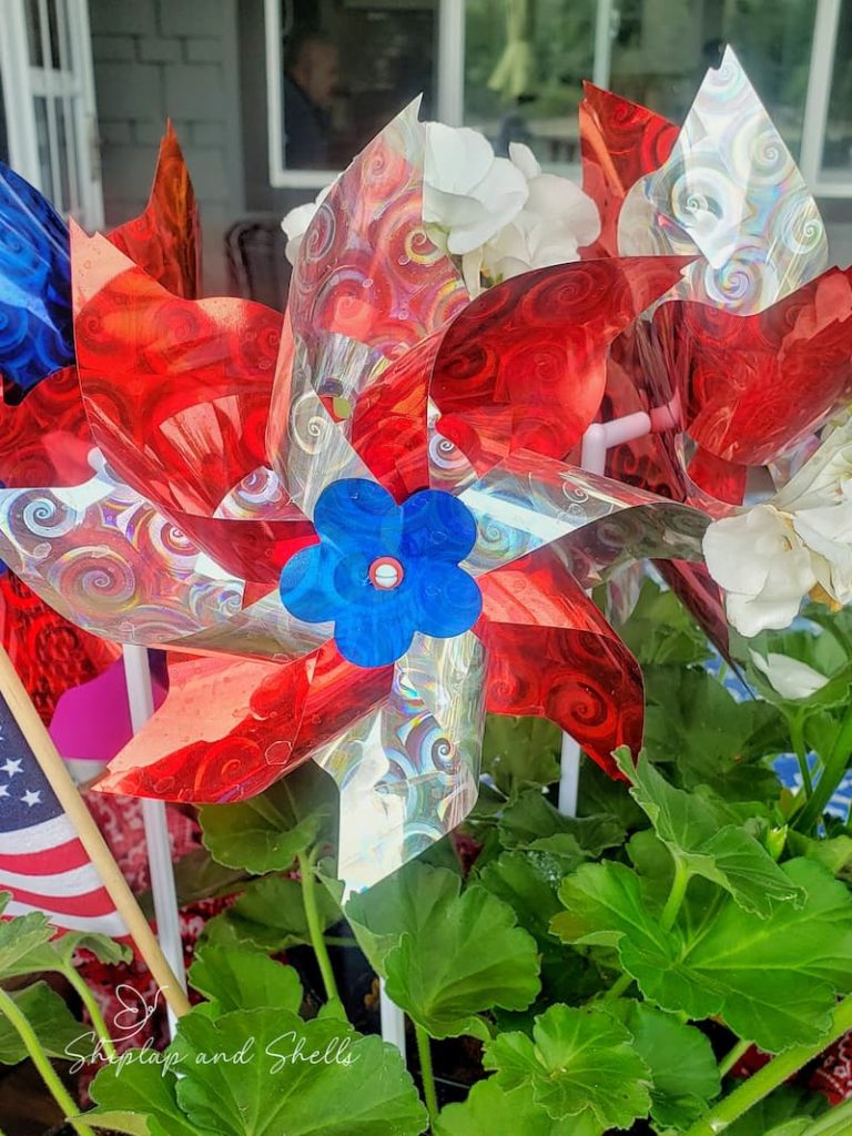 red, white, and blue pinwheels