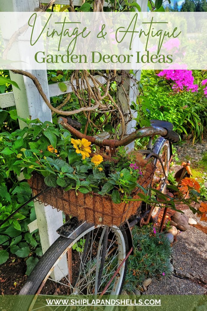 Old bike with flowers - street or garden decoaration design ideas • wall  stickers card, postcard, yellow | myloview.com