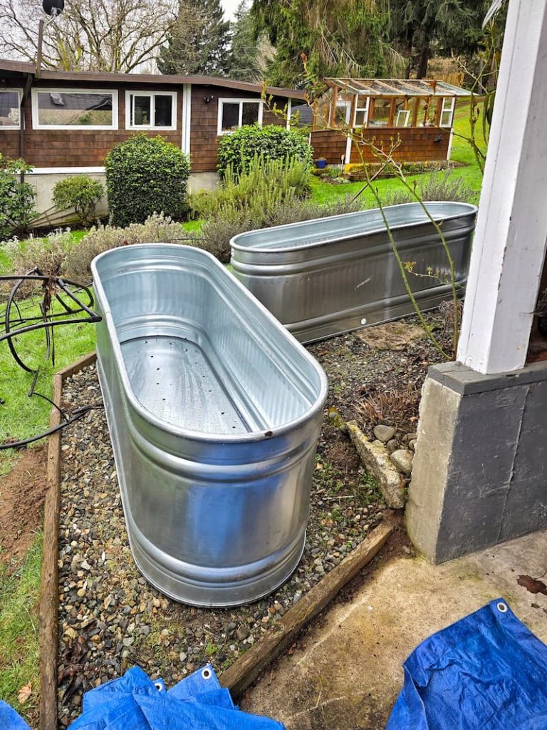 galvanized stock tanks for the garden