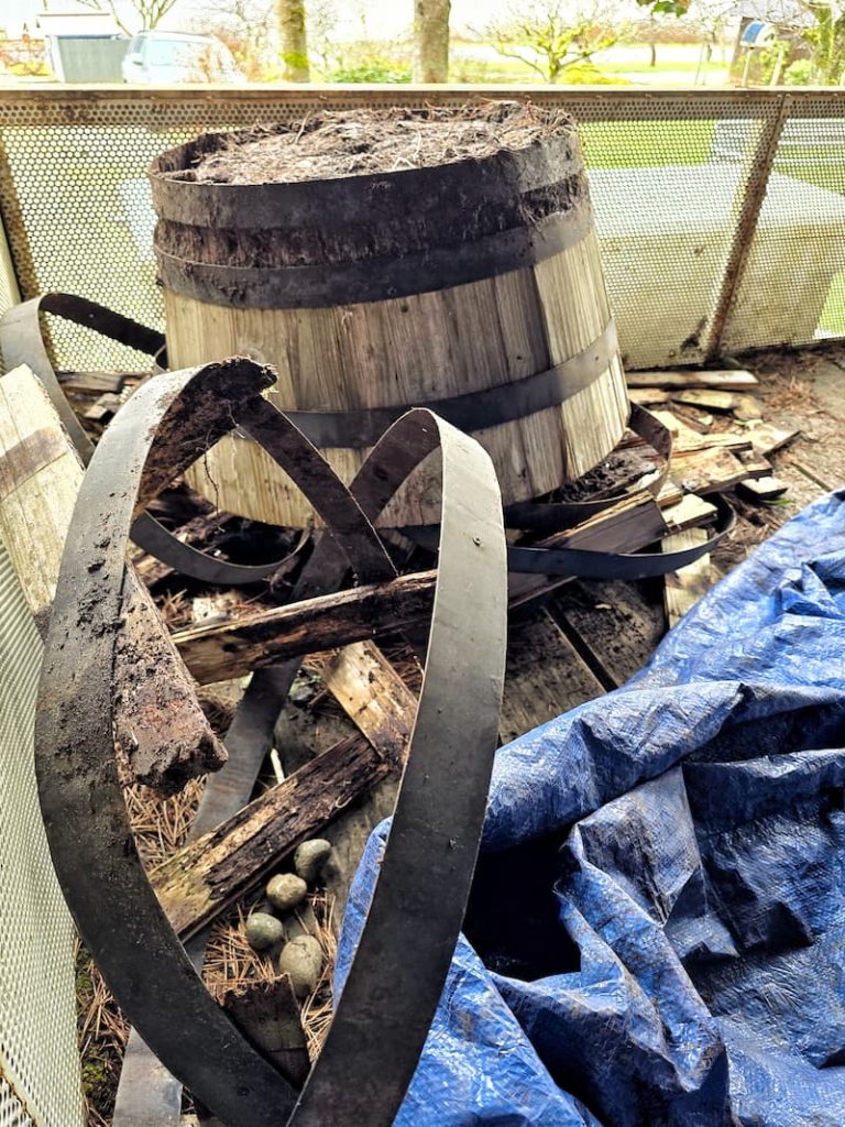 wine barrels falling apart