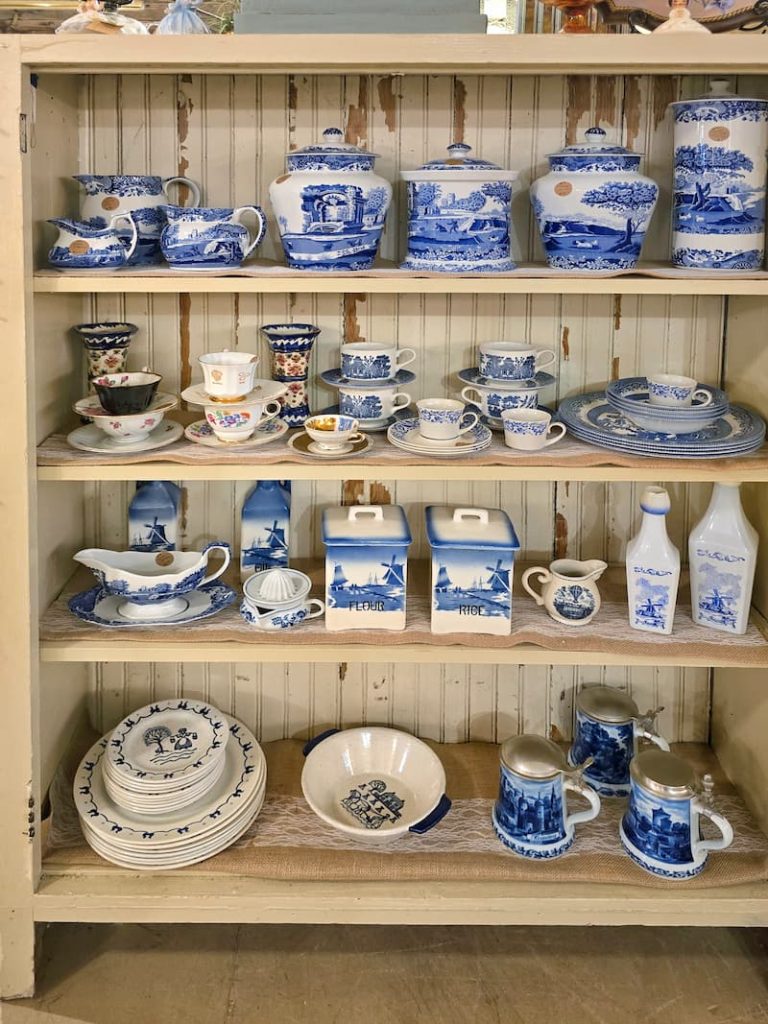 Josephine's Mercantile blue and white items