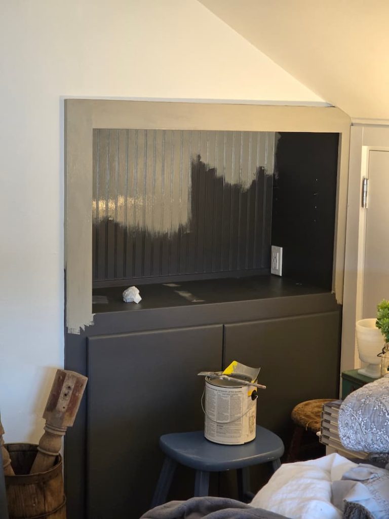 painting built-in cabinet