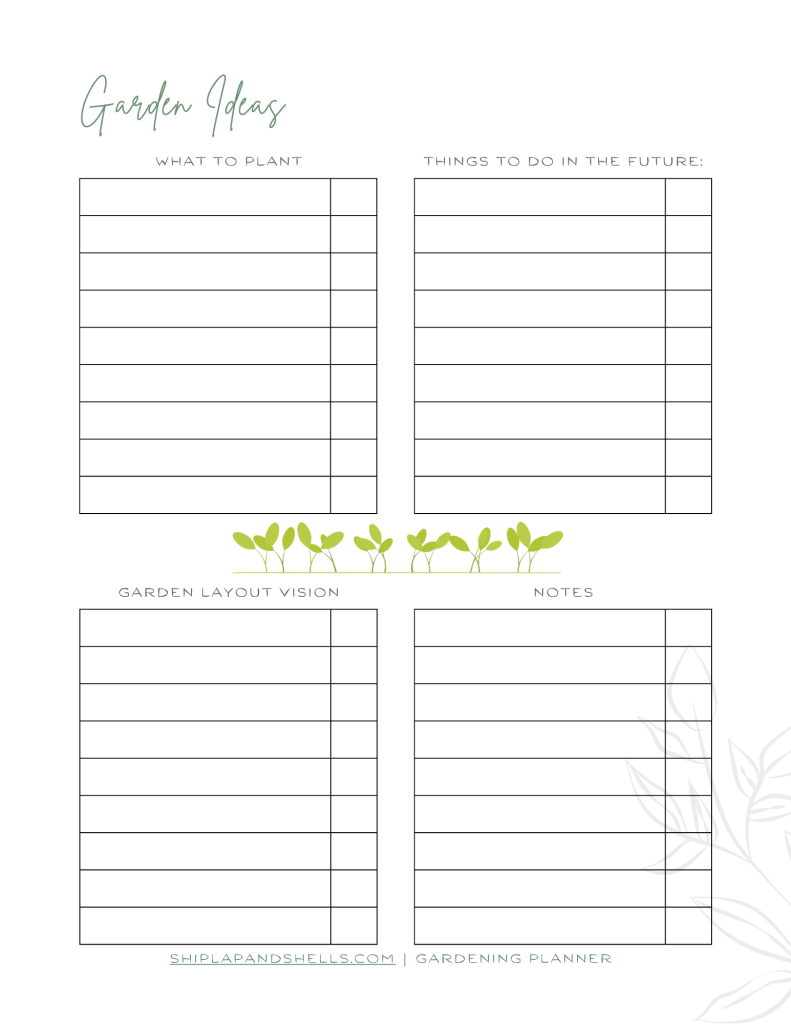 Using a Gardening Journal: garden ideas