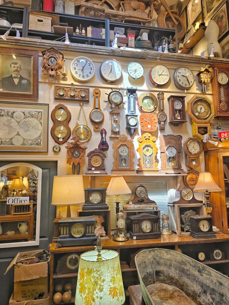 antique shop in Brentwood Bay clock collection