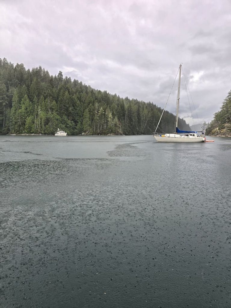 Prideaux Haven - Melanie Cove in a rain storm